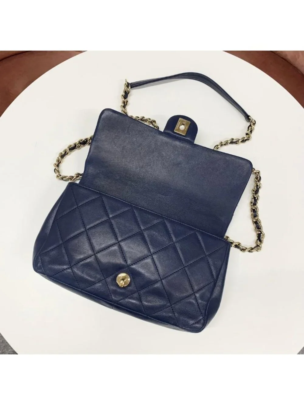 Chanel Quilted CC Logo Lambskin Chain Shoulder